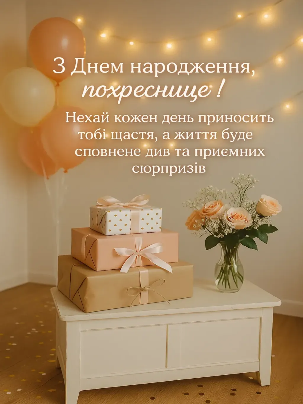 Зворушливі привітання з днем народження похресниці