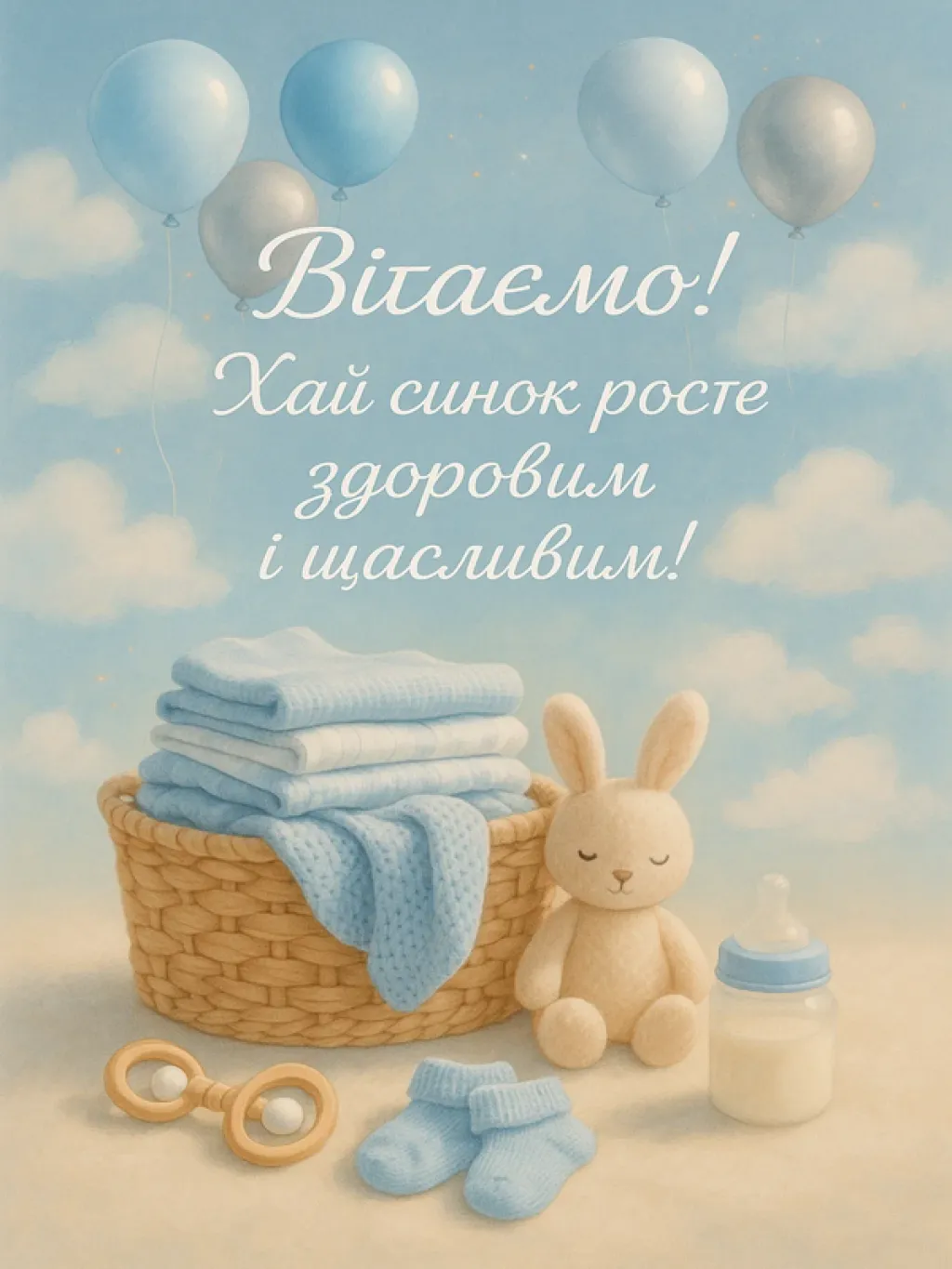 Привітання з народженням сина відкритки