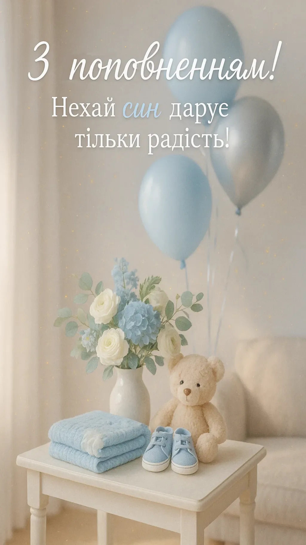 Привітання з народженням сина відкритки