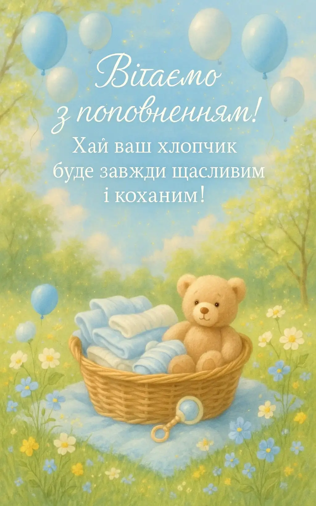 Привітання з народженням сина відкритки