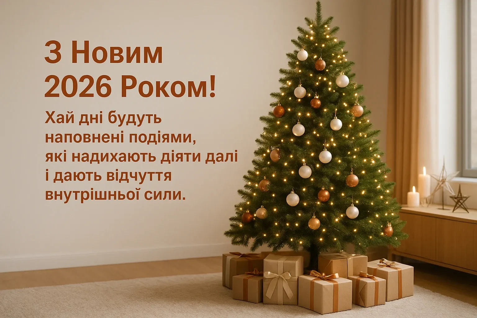 Теплі привітання з Новим роком 2026