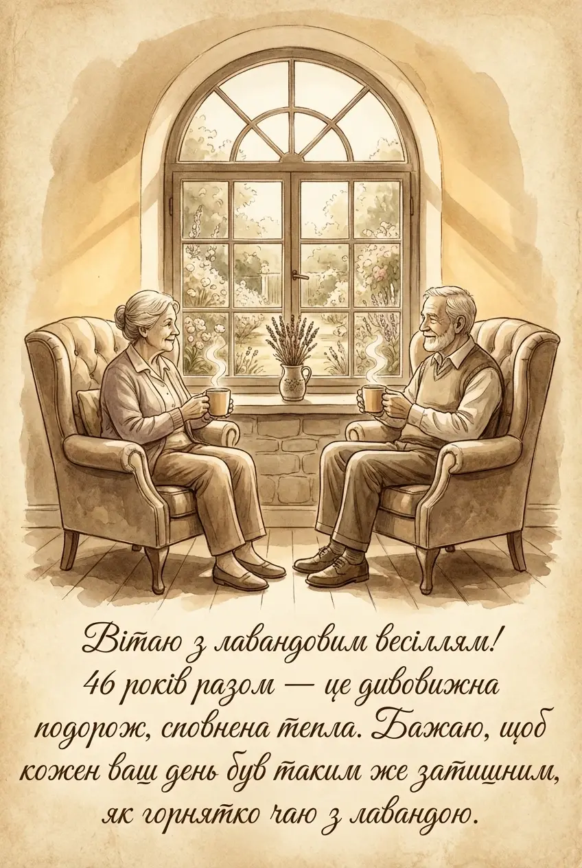 46 років лавандове весілля привітання