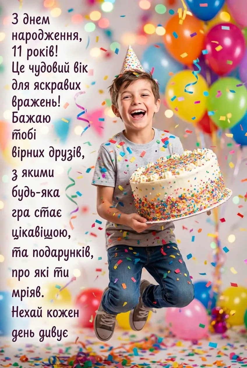 з днем народження 11 років хлопцю