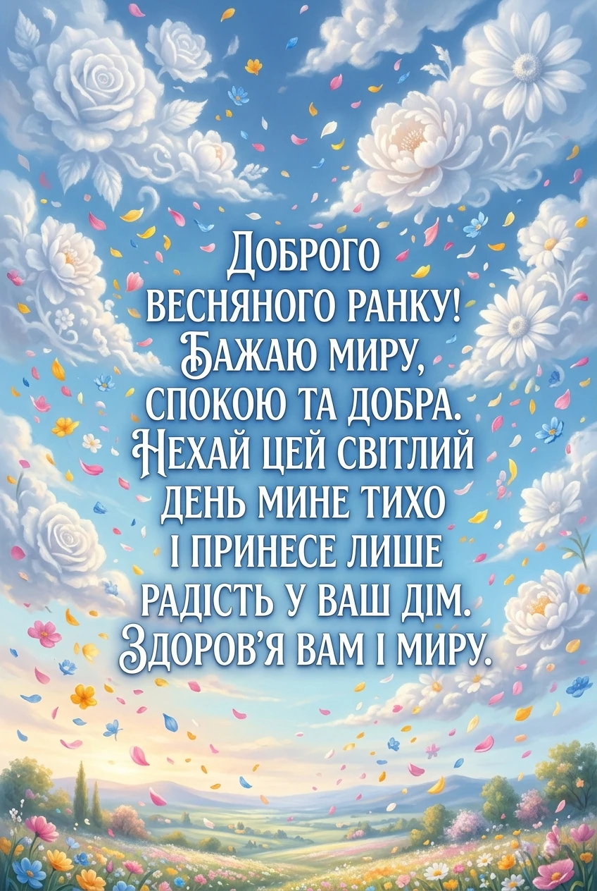 Доброго весняного ранку: красиві картинки та душевні побажання для чудового настрою