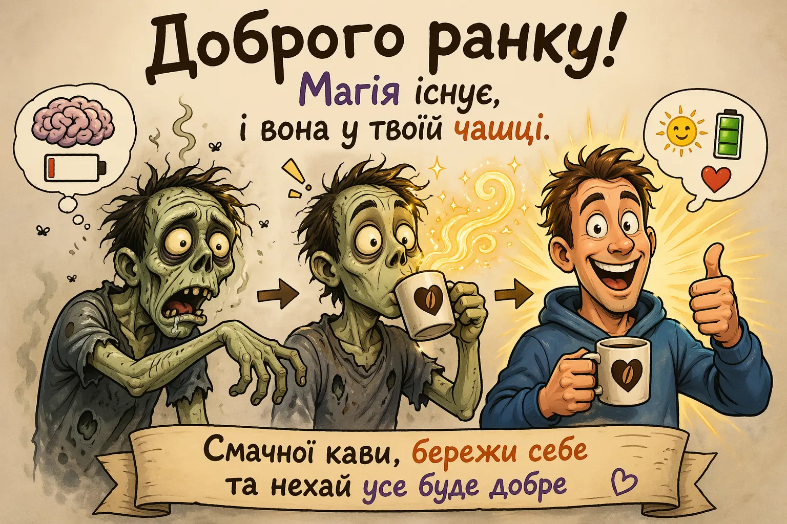 Доброго ранку, смачної кави: душевні побажання та красиві картинки для гарного настрою