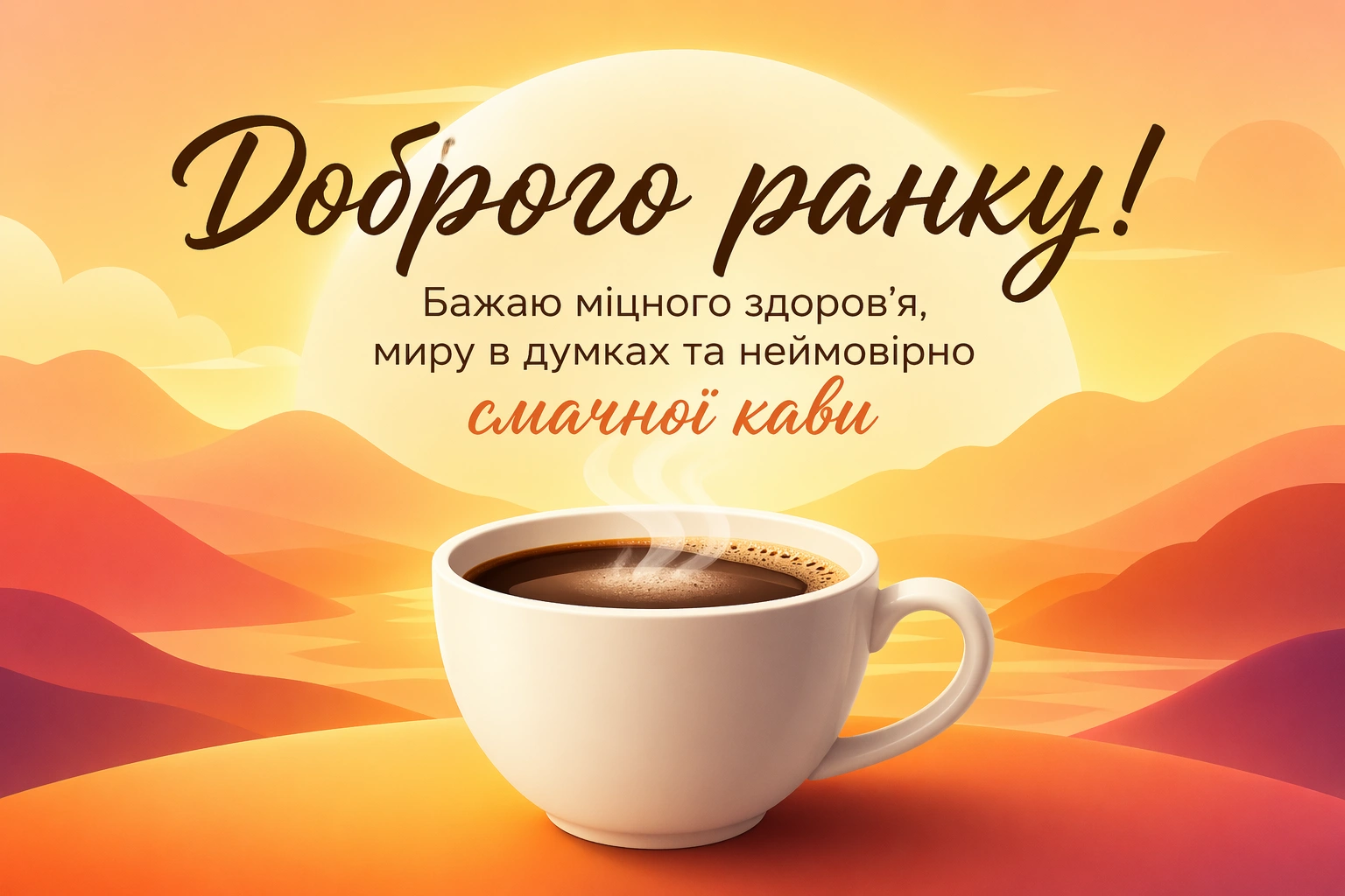 Доброго ранку, смачної кави: душевні побажання та красиві картинки для гарного настрою