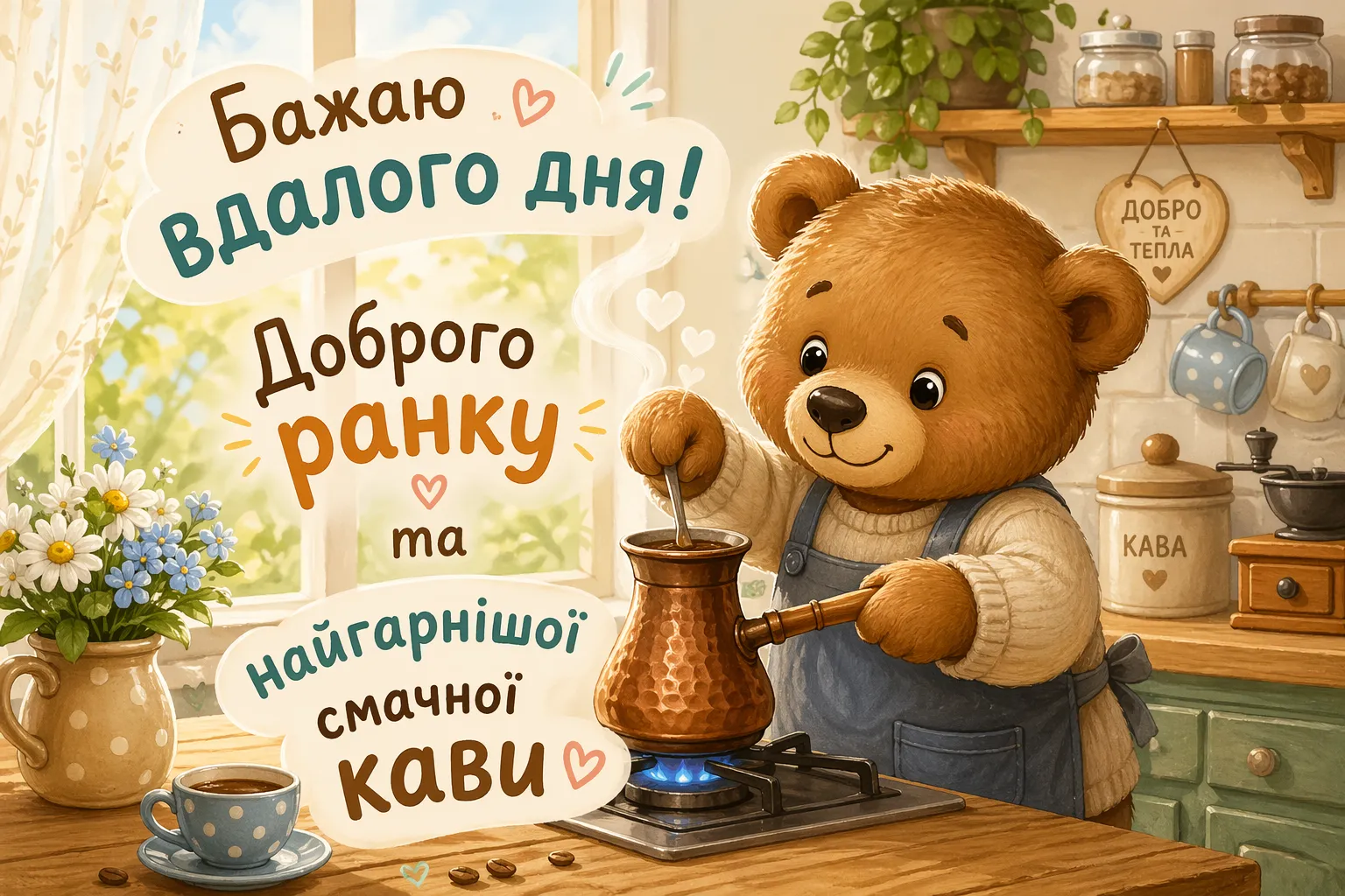 Доброго ранку, смачної кави: душевні побажання та красиві картинки для гарного настрою