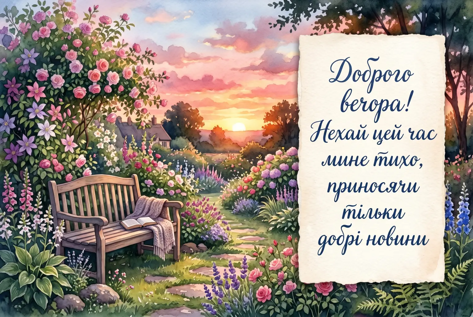 Доброго вечора: найтепліші побажання та затишні листівки для близьких
