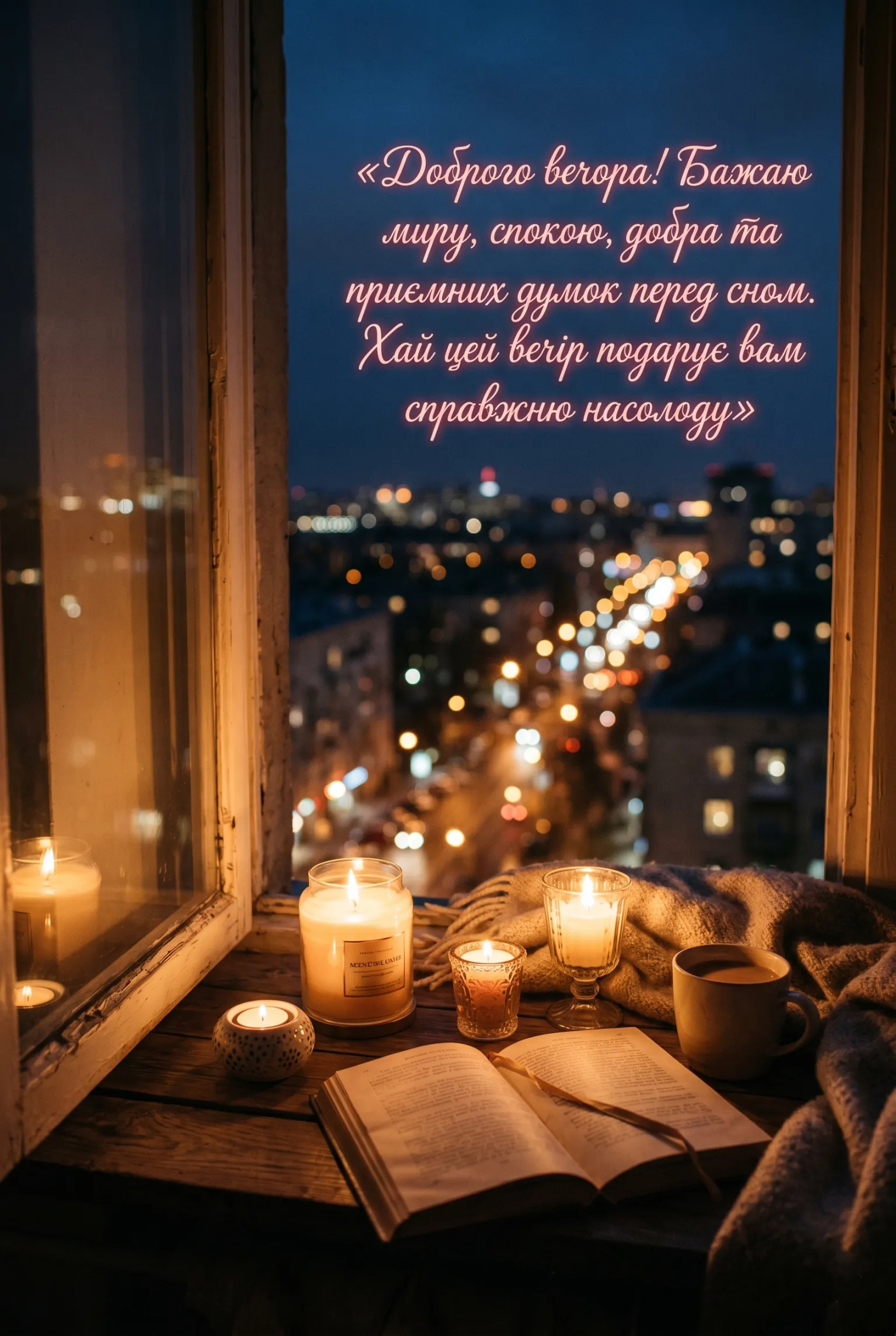 Доброго вечора: найтепліші побажання та затишні листівки для близьких