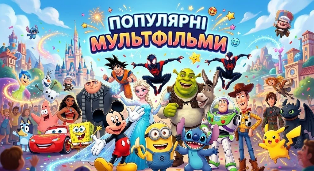 Самі популярні мультфільми для різного віку та настрою