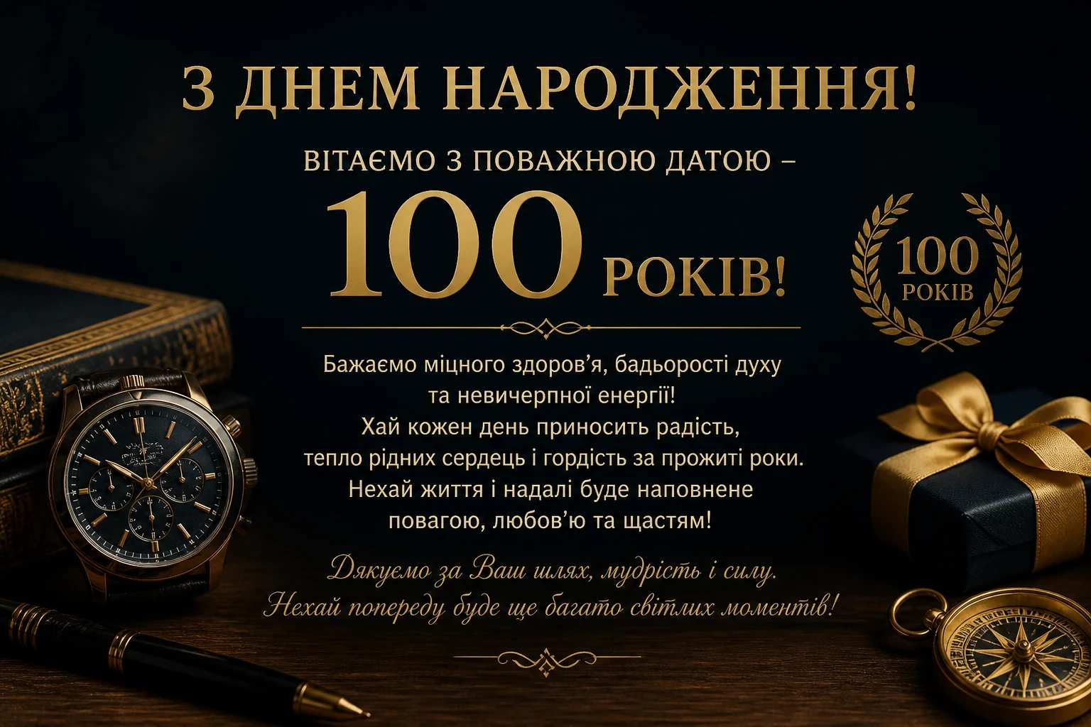Привітання для чоловіків з днем народження на 100 років