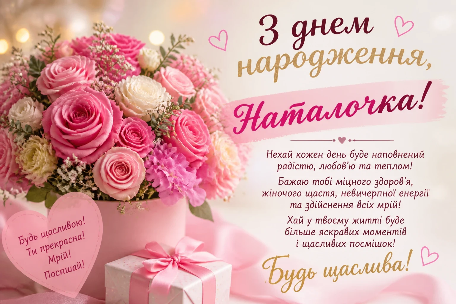 З днем народження, Наталочка — картинки та привітання для Наташі