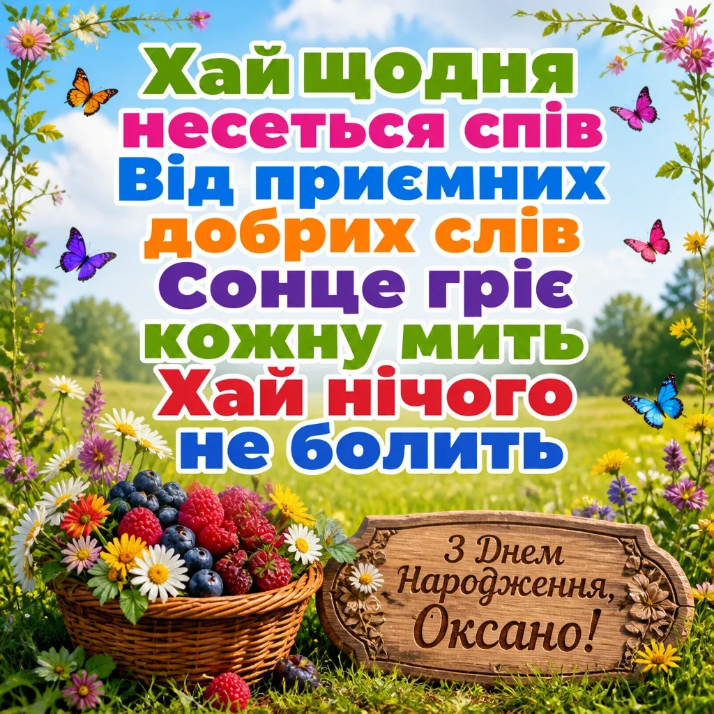 з днем народження оксана