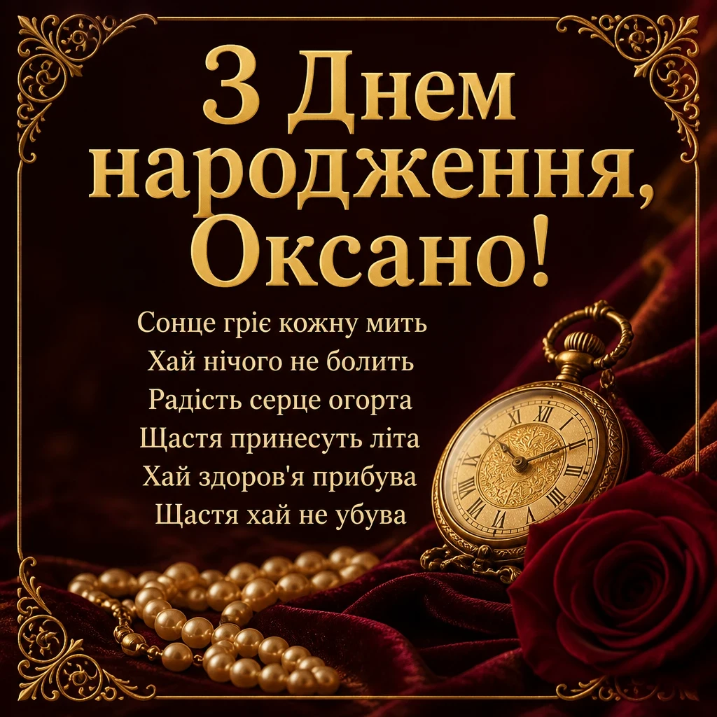 з днем народження оксана