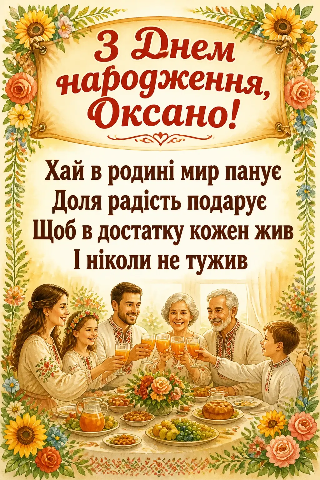 з днем народження оксана