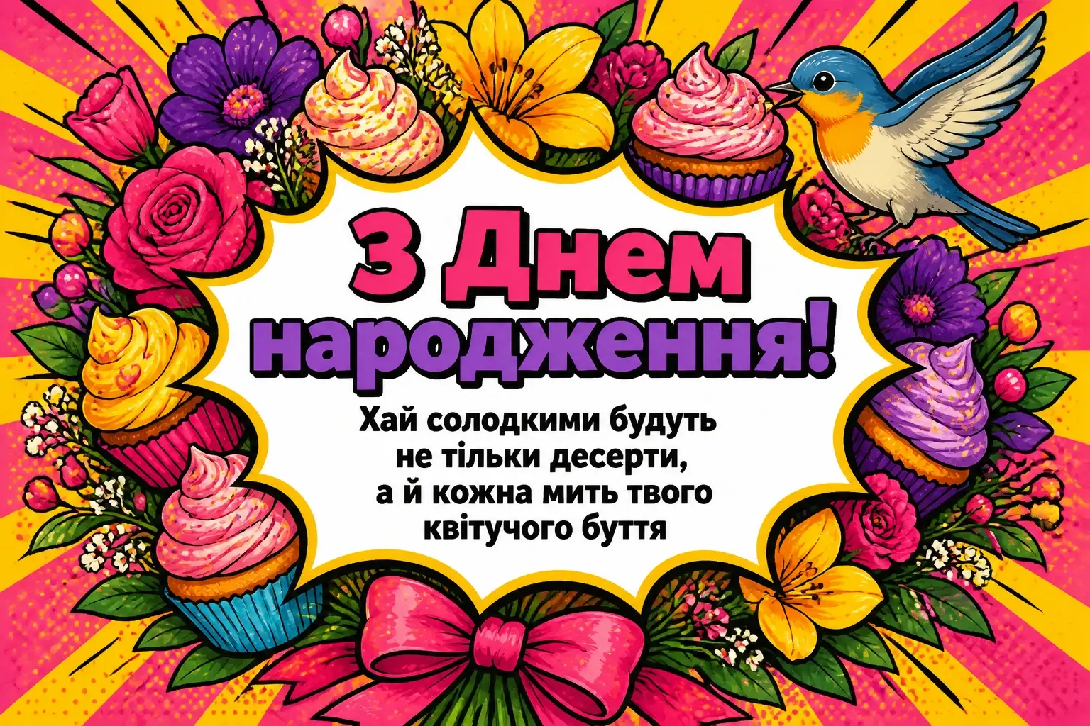 букет квіти привітання з днем народження подрузі