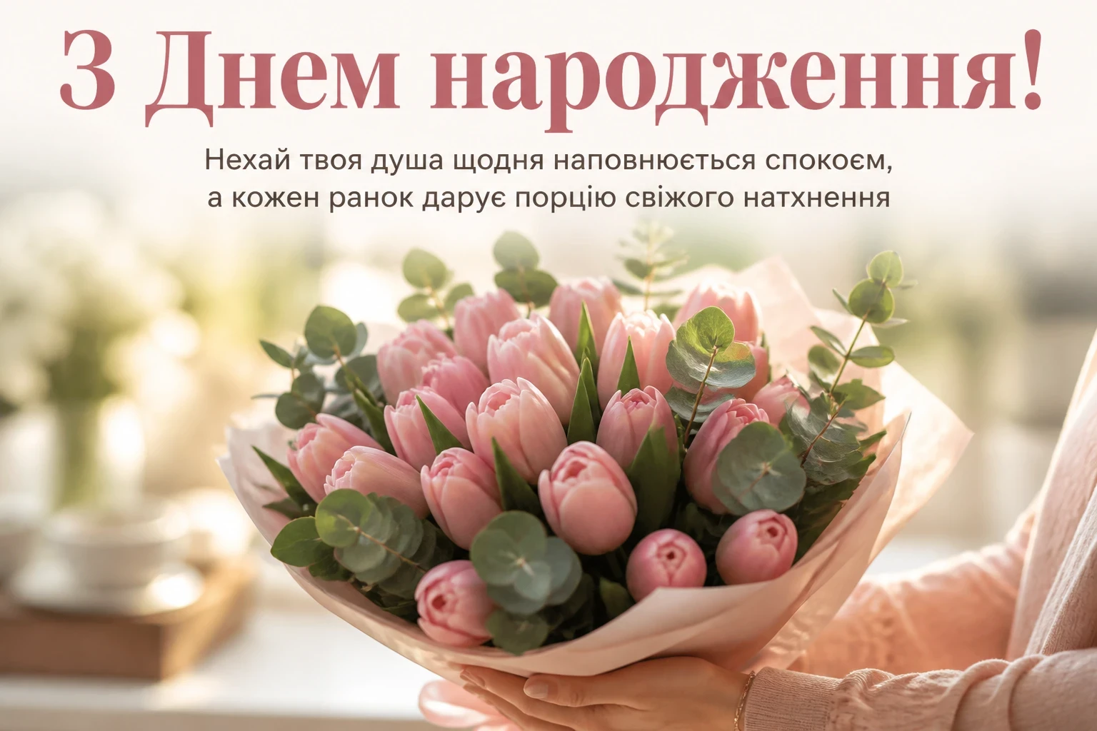букет квіти привітання з днем народження подрузі