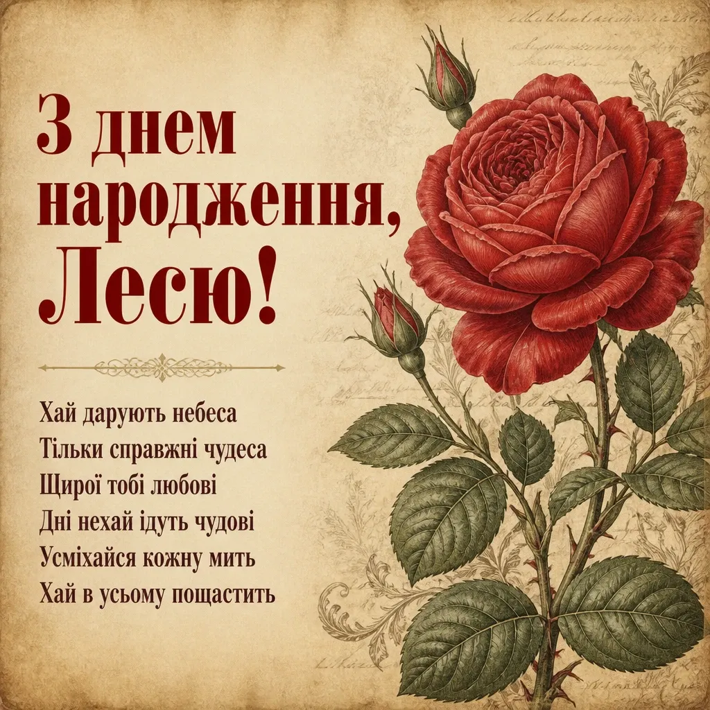 з днем народження леся