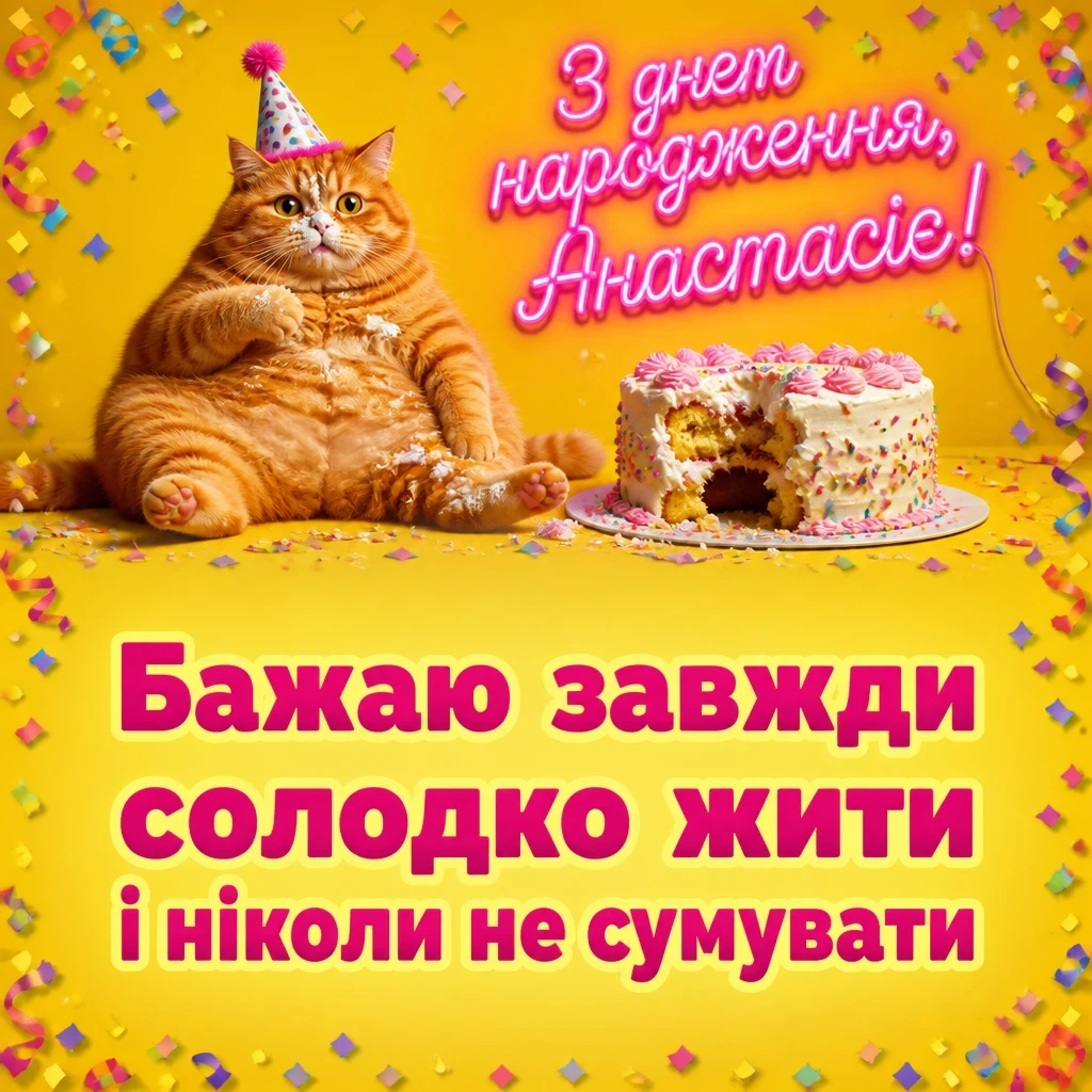 з днем народження анастасія