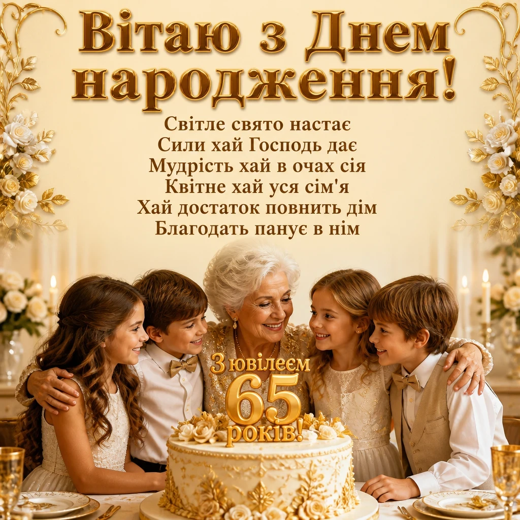 зворушливі привітання з днем народження жінці 65 років