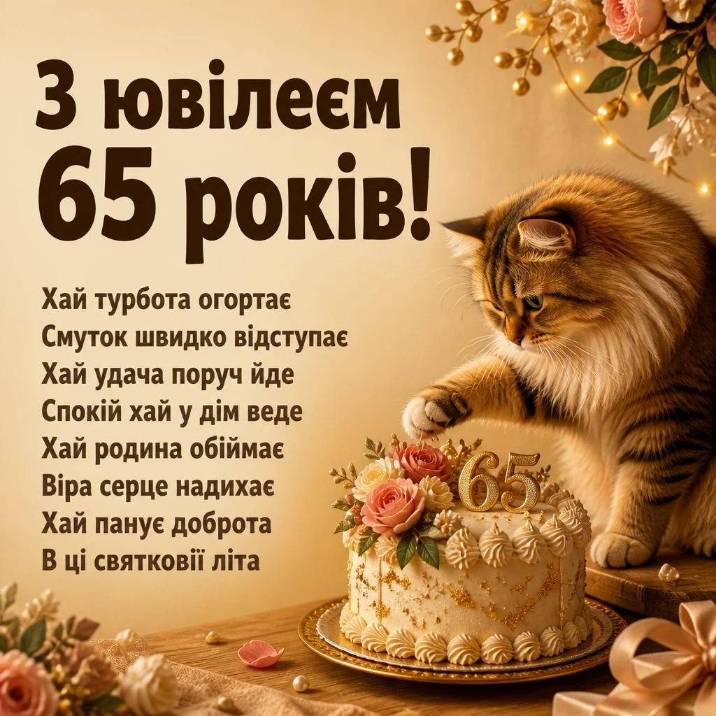 зворушливі привітання з днем народження жінці 65 років