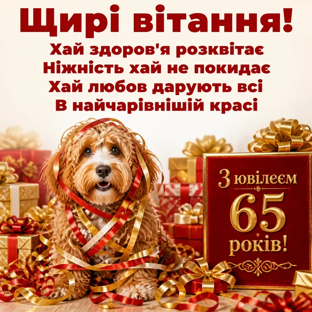 зворушливі привітання з днем народження жінці 65 років