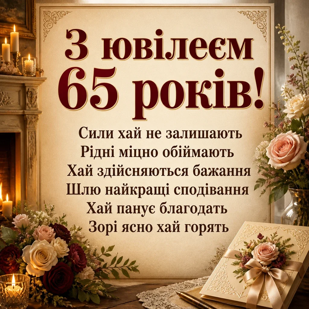 зворушливі привітання з днем народження жінці 65 років