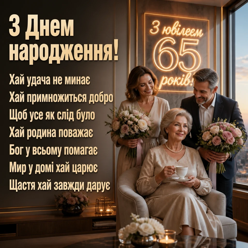 зворушливі привітання з днем народження жінці 65 років