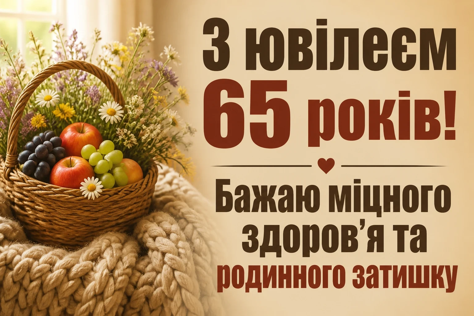 зворушливі привітання з днем народження жінці 65 років