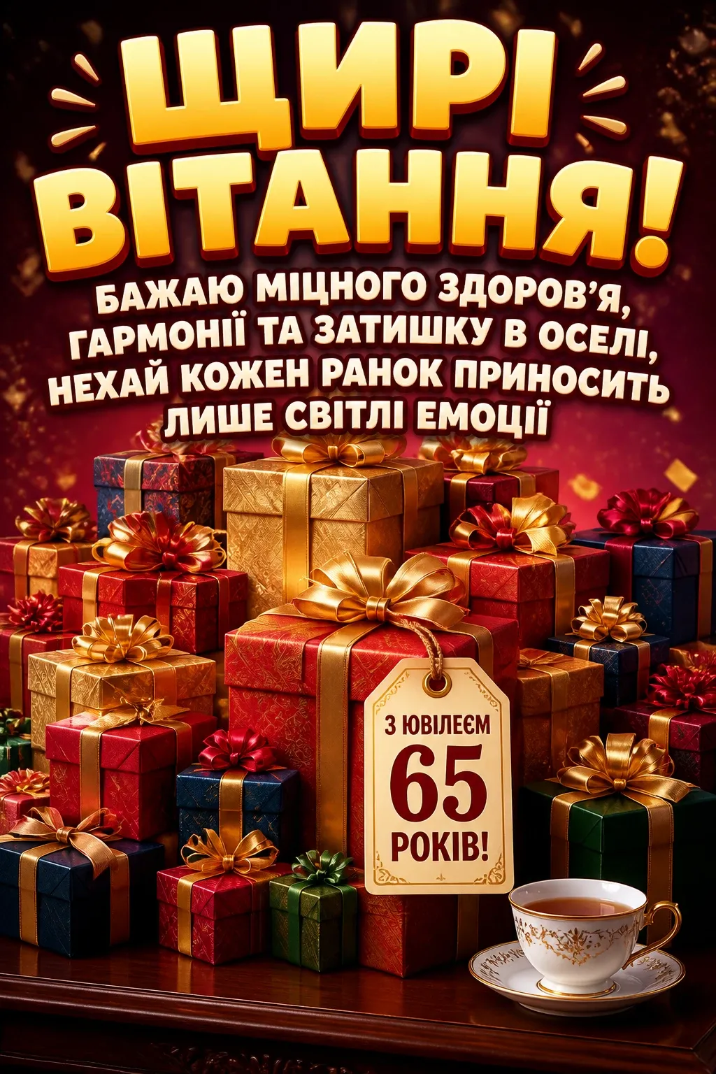 зворушливі привітання з днем народження жінці 65 років