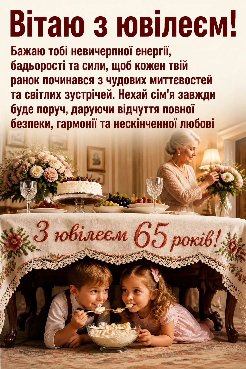 зворушливі привітання з днем народження жінці 65 років