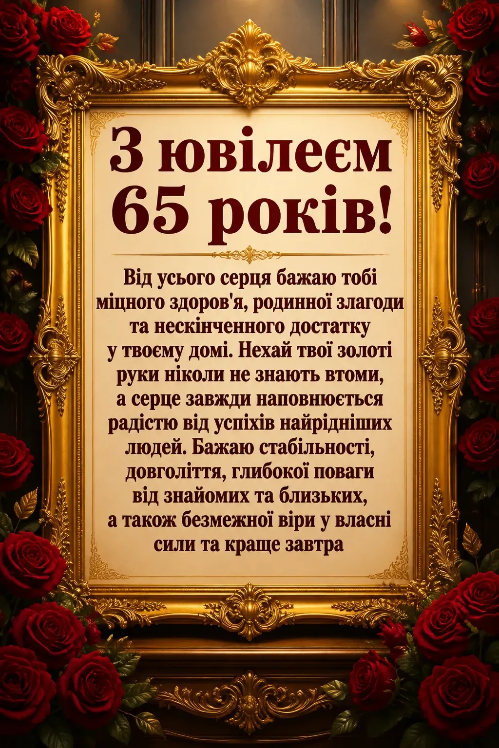 зворушливі привітання з днем народження жінці 65 років