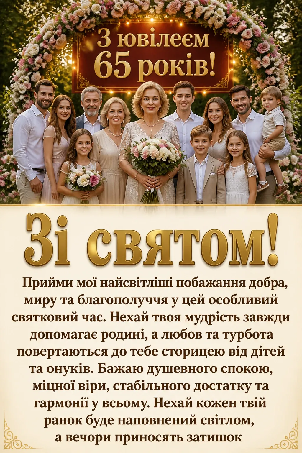 зворушливі привітання з днем народження жінці 65 років