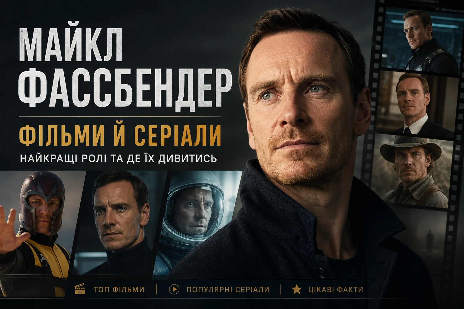 Найвідоміші ролі Майкла Фассбендера у великому кіно